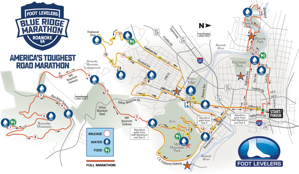 Spectator-2018-Map - Foot Levelers Blue Ridge Marathon