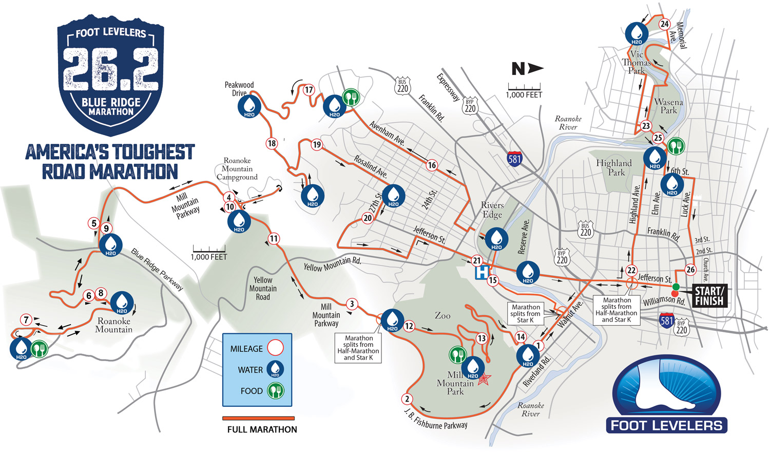 Blue Ridge Marathon Course Map